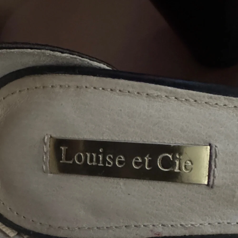 Louise et Cie Black‎ Leather Ankle-Strap Block Heels